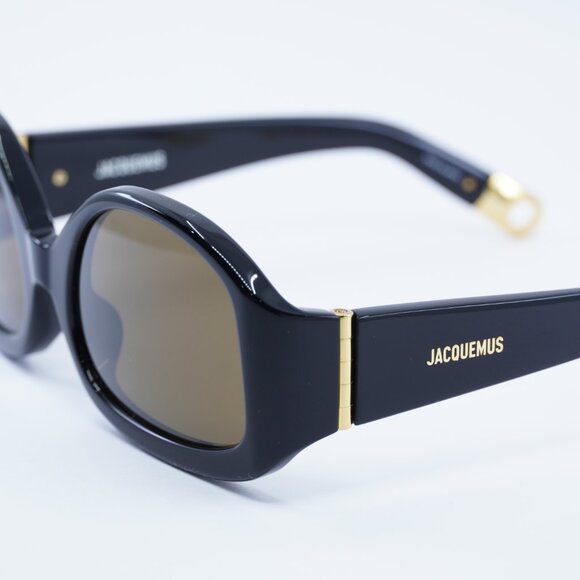 Jacquemus COLAPSO JAC/15 C1 Sunglasses Black Geometric Frame, Brown Lenses - Picture 6 of 10